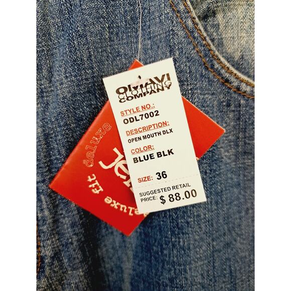 OMAVI NEW! DEADSTOCK! VINTAGE 90'S Delux Fit Baggy Jeans Size 36 Medium Wash - Picture 4 of 12